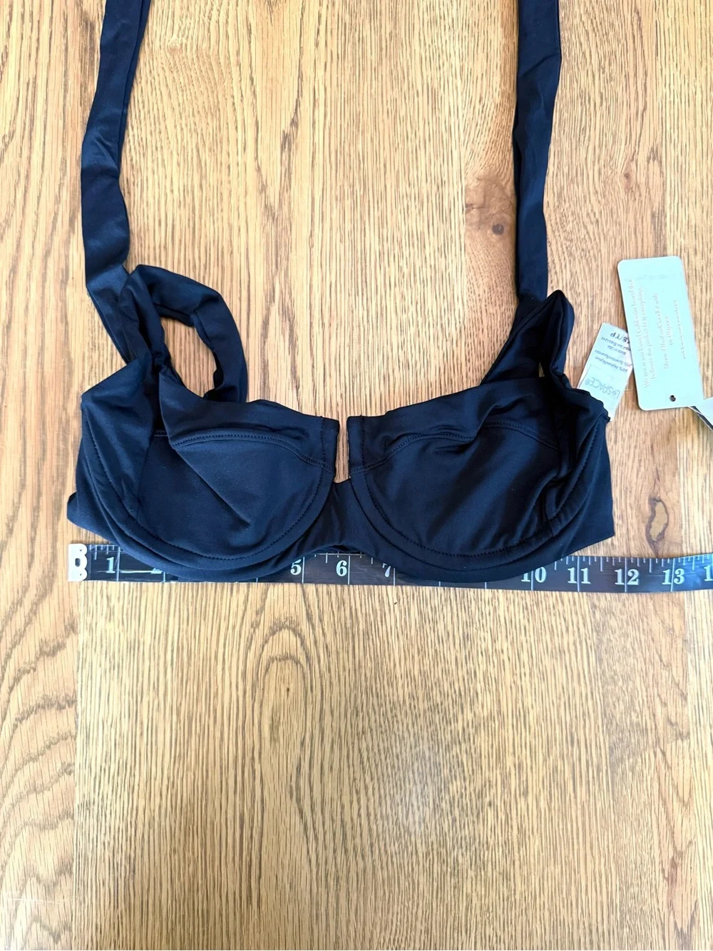 L*Space Camellia Black Underwire Bikini Top Supportive Adjustable  Strap NWT XS